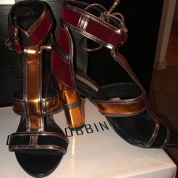 Shoes - Cape Robbin women’s open toe ankle strap color block‎ high heels size 9